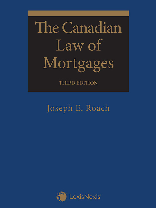 Title details for The Canadian Law of Mortgages by Joseph E. Roach - Wait list